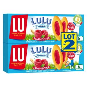 LU Lulu la Barquette Framboise Biscuits, No Colouring or Preservatives