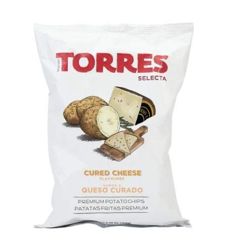 Torres Cured Cheese Potato Crisps | | Perfect Snack to be Eaten Straight from the Bag | 150g Bag