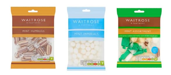 Waitrose & Partners Mint Sweets Variety Pack, Mint Humbugs, Imperials and Assortment