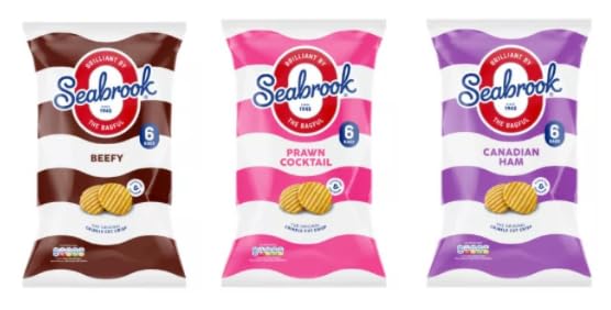 Seabrook Crinkle Cut Crisps, Beefy, Prawn Cocktail & Canadian Ham Flavours