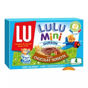 LU Lulu Mini Ourson Biscuits, Chocolate Hazelnut Flavour