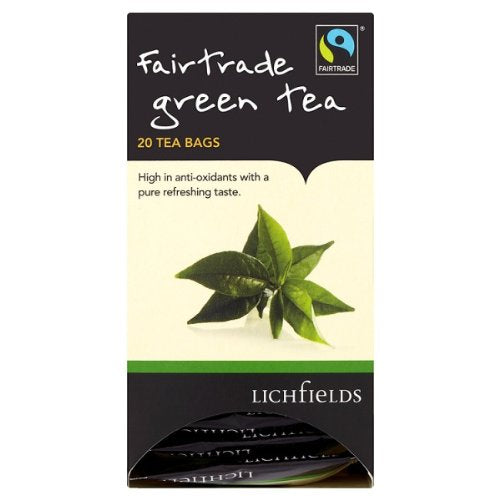 Lichfields Green Tea Fairtrade Tea Bags, pack of 20 bags