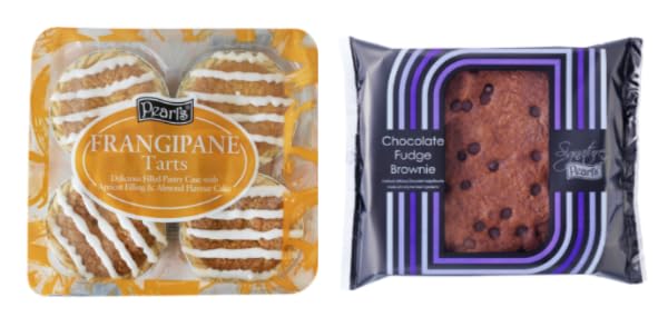 Pearls Frangipane Tarts with Apricot Filling & Almond Flavour Cake, Chocolate Fudge Brownie