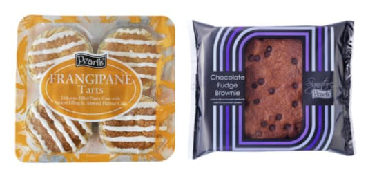 Pearls Frangipane Tarts with Apricot Filling & Almond Flavour Cake, Chocolate Fudge Brownie