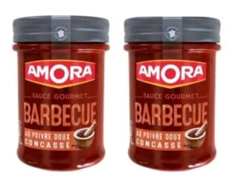 Amora Sauce Gourmet Barbecue au Poivre Doux Concassé, Pack of 2 Jars