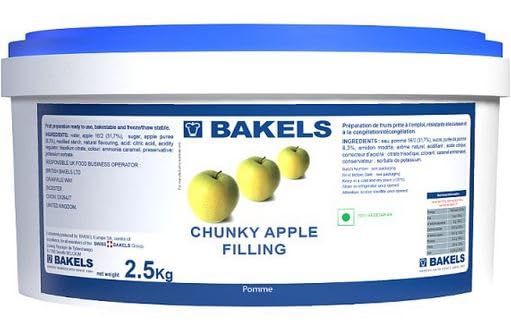 Bakels Chunky Apple Filling 2.5kg – Sweet Apple Fruit Filling – Ideal for Cakes, Pastries and Desserts – Catering Size