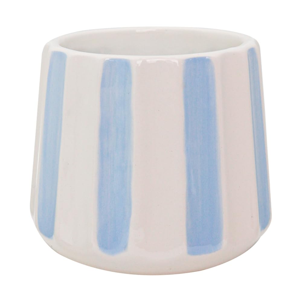 Nutmeg Home Blue Stripe Candle