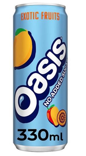 Oasis Exotic Fruits No Added Sugar 330ml - Case of 24