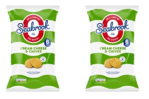 Seabrook Cream Cheese & Chives Crisps, Crinkle Cut, Pack of 2
