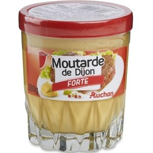 Auchan Strong Dijon Mustard, Whisky Glass Jar, 280g