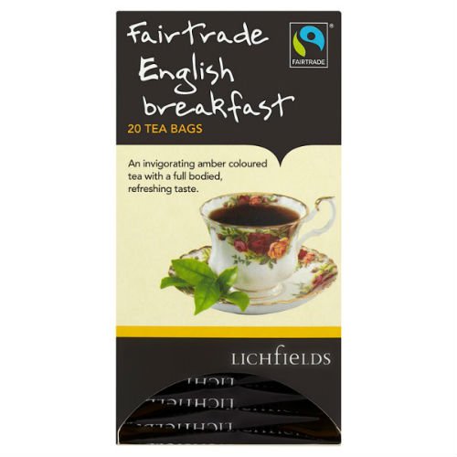 Lichfields English Breakfast Fairtrade Tea bags, Pack of 20 Bags