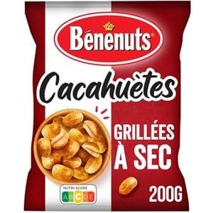 Benenuts Cacahuètes Grillées à Sec, Dry Roasted Peanuts,200g