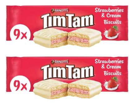 Arnott's Tim Tam Strawberries & Cream Biscuits, 2 Pack