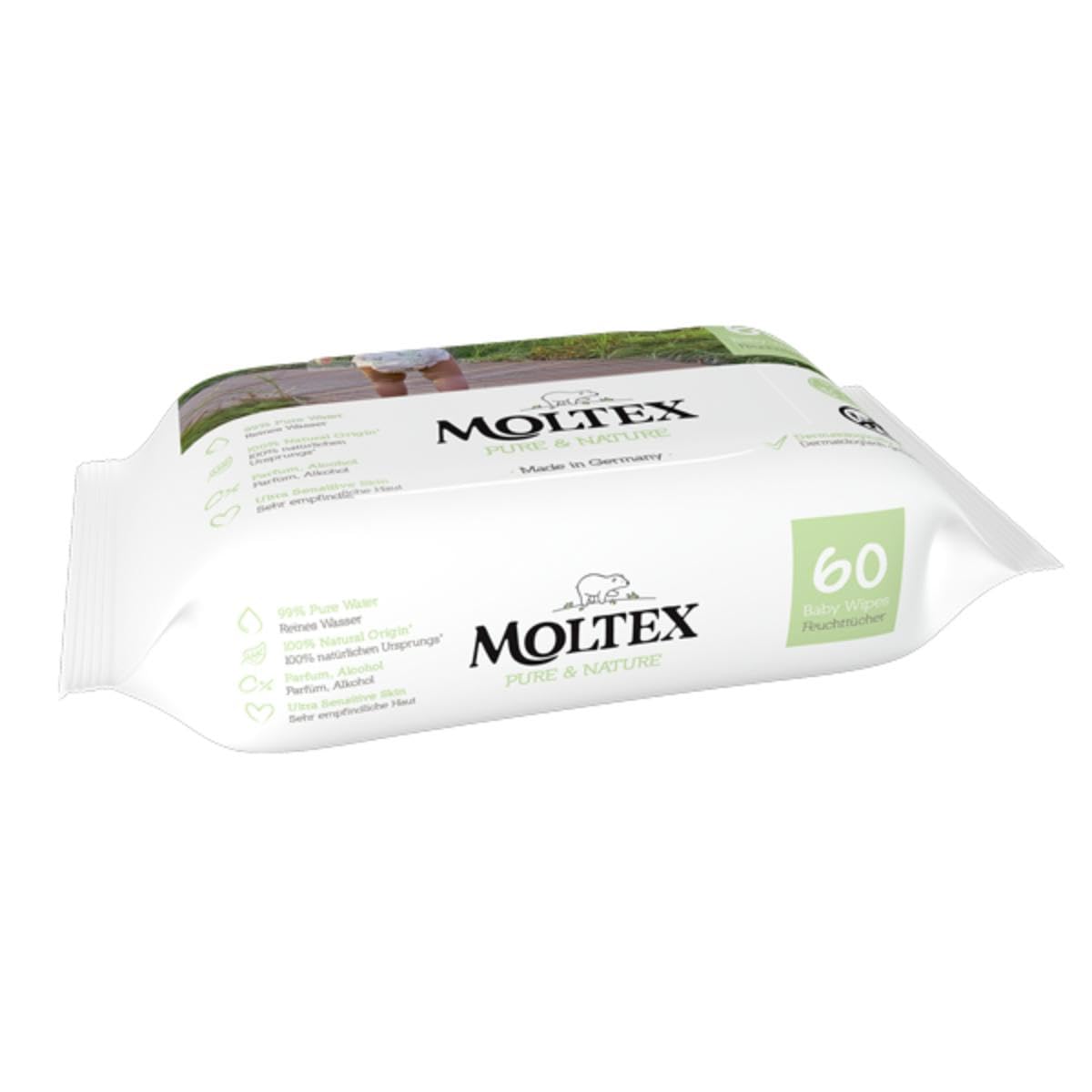 Moltex Pure & Nature Baby Wipes 60 units