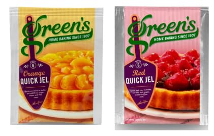 Green's Quick Jel Dessert Mix, Orange and Red Varieties - (Pack of 2)