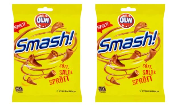 OLW Smash! Sweet, Salty & Crunchy Snack, Without Palm Oil, Pack of 2