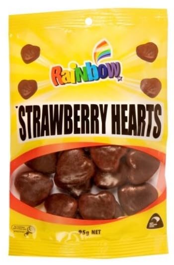 Rainbow Strawberry Hearts, Strawberry Flavoured Chocolate Candy, 95g