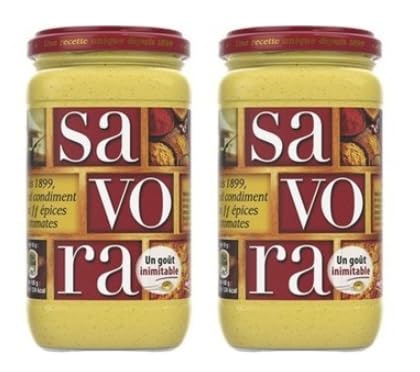 Savora Mustard Condiment with Spices, Un Goût Inimitable, Pack of 2 Jars