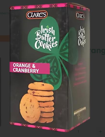 Clare's Irish Butter Cookies, Orange & Cranberry Flavour
