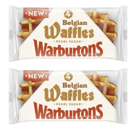 Warburtons Belgian Waffles with Pearl Sugar, Pack of 2