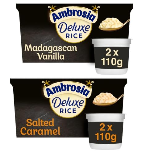 Ambrosia Deluxe Rice, Madagascan Vanilla & Salted Caramel - (Pack of 2)