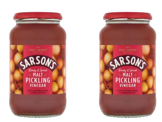 Sarson's Ready & Spiced Malt Pickling Vinegar, Craft Brewed, Perfect for Pickled Onions & Beetroot, 2 Jars