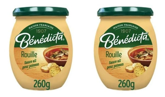 Bénédicta Rouille Sauce, Garlic Sauce for Fish, French Recipe, Jar, 260g, Pack of 2