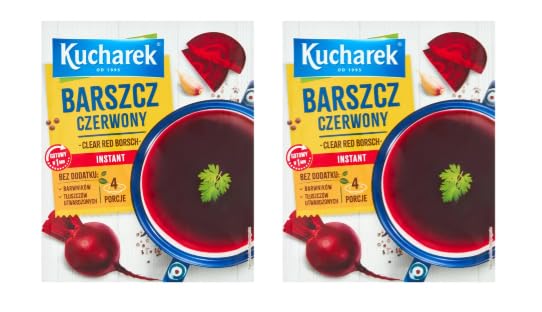 Kucharek Barszcz Czerwony Clear Red Borsch, Instant Soup, 4 Portions, No Artificial Colours