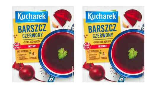Kucharek Barszcz Czerwony Clear Red Borsch, Instant Soup, 4 Portions, No Artificial Colours