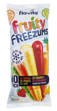 Flavita Fruity Freezums Ice Lollies, Orange, Mango, Lime, Pineapple and Strawberry - Pack of 3