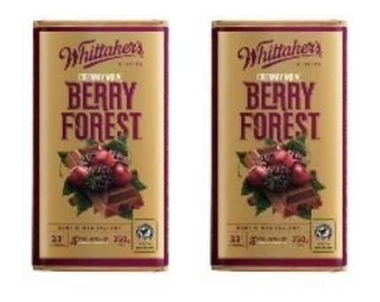 Whittaker's Berry Forest Creamy Milk Chocolate Block, Pack of 2