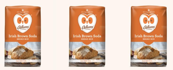 Odlums Irish Brown Soda Bread Mix, Just Add Milk, Easy Bake - Pack of 3