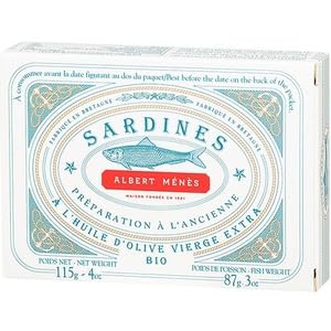 Albert Ménès Sardines à l'Huile d'Olive Vierge Extra Bio, 115g