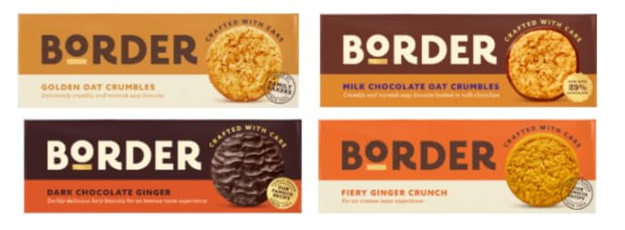 Border Biscuits Variety Pack, Golden Oat Crumbles, Milk Chocolate Oat Crumbles, Dark Chocolate Ginger, Fiery Ginger Crunch