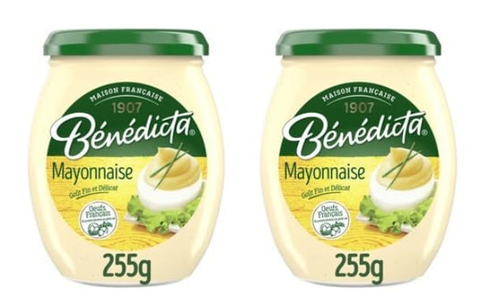Bénédicta Mayonnaise, Goût Fin et Délicat, Made with French Eggs, Jar, 255g, Pack of 2