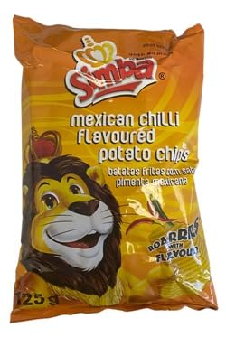 Simba Mexican Chilli Flavoured Potato Chips, 125g