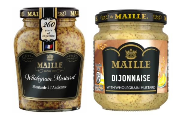 Maille Wholegrain Mustard and Dijonnaise with Wholegrain Mustard, Condiment Duo
