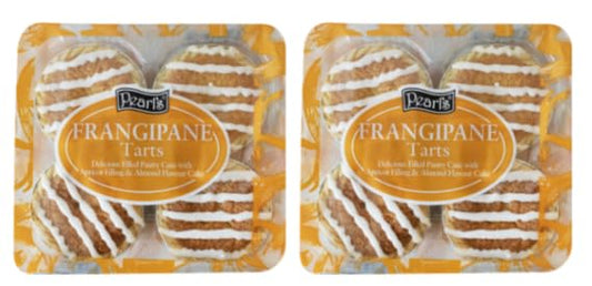 Pearl's Frangipane Tarts, Filled Pastry Case with Apricot Filling & Almond Flavour Cake, 2 Pack