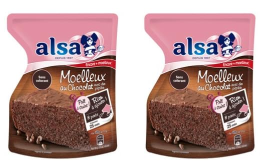 Alsa Soft Ready-to-Bake Chocolate Cake with Chocolate Chips Doypack, Pack of 2
