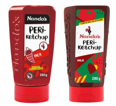 Nando's PERi-Ketchup, Hot and Mild Variants, 280g, Classic Sauce with a Fiery Kick