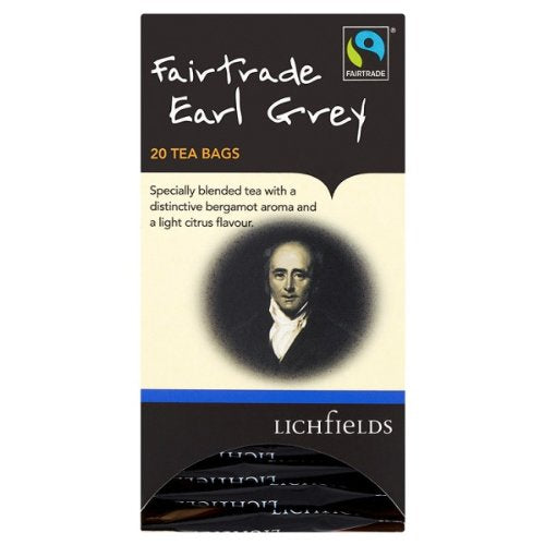 Lichfields Earl Grey Fairtrade Tea Bags, Pack of 20 Bags