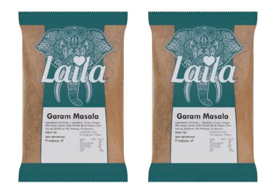 Laila Garam Masala, Aromatic Spice Blend, Powder Form, Indian Cooking - Pack of 2