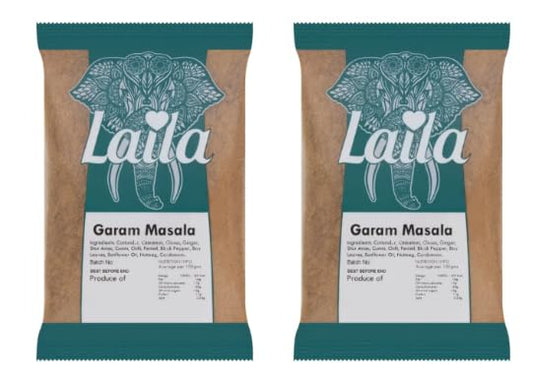 Laila Garam Masala, Aromatic Spice Blend, Powder Form, Indian Cooking - Pack of 2
