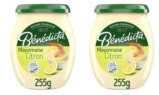 Bénédicta Mayonnaise Citron, Lemon Flavour, French Recipe - Pack of 2