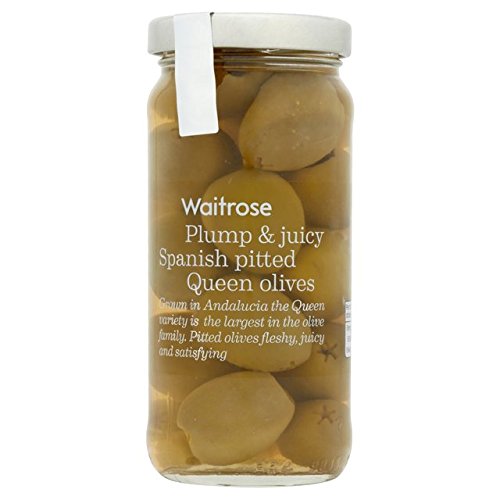 Pitted Queen Olives Waitrose 225g