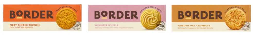 Border Biscuits Variety Pack - Fiery Ginger Crunch, Viennese Whirls, Golden Oat Crumbles