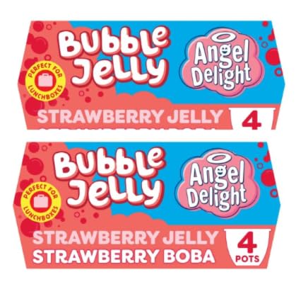 Angel Delight Bubble Jelly Strawberry Flavour, Strawberry Boba - Pack of 2