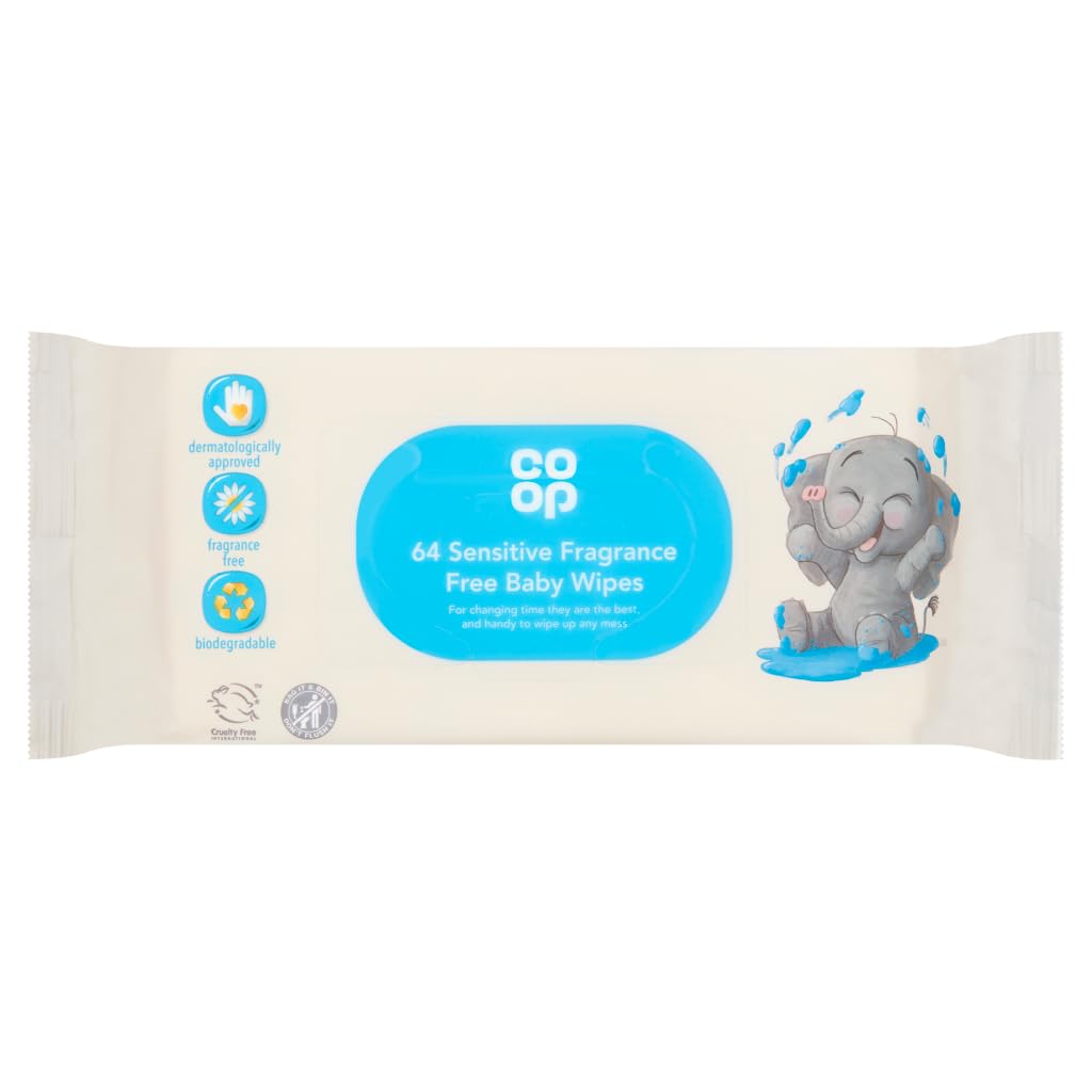 Co-op 64 Sensitive Fragrance Free Baby Wipes