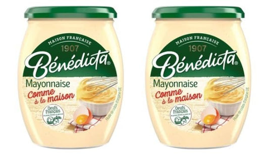 Bénédicta Mayonnaise Comme à la Maison, French Recipe, Made with French Eggs, Jar - Pack of 2
