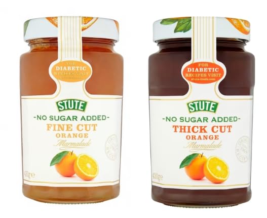 Stute No Sugar Added Fine Cut and Thick Cut Orange Marmalade, for Diabetic Recipes